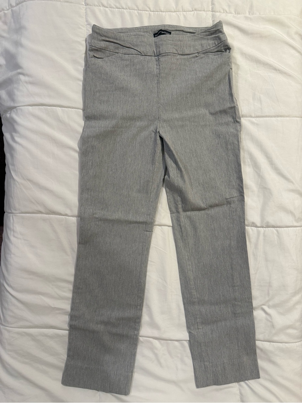 Hilary Radley Light Gray Elastic Waist Pull-On Pants